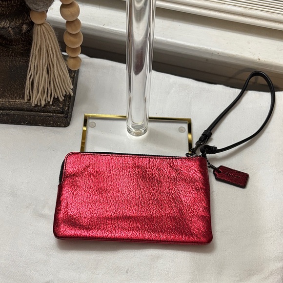 Coach Shimmering Red Wristlet - Picture 2 of 5